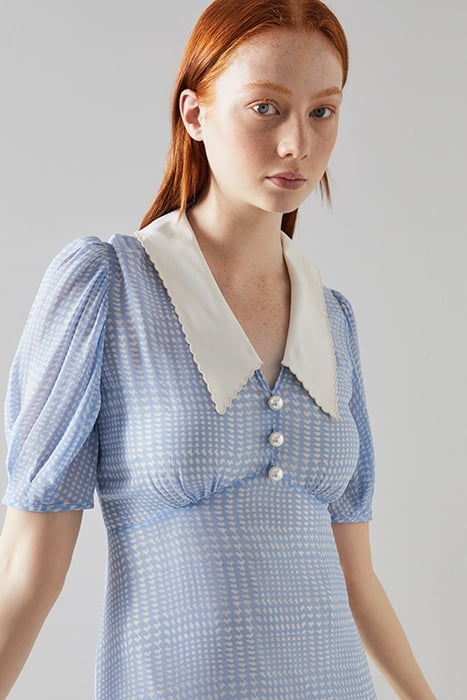 BEECHAM SHIRT DRESS BLUE/CREAM 4