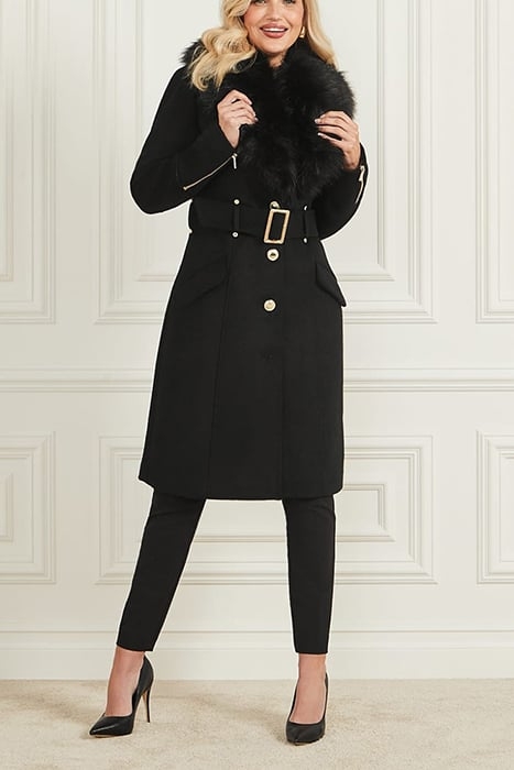 MARCIANO BY GUESS ALICE COAT JET BLACK TRENCH 2