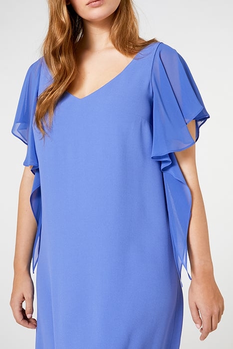 ELEGANT DRESS WITH FLOUNCED SLEEVES DARK BLUE 5