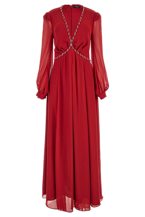 URSULA GOWN SOLID LACQUER MAXI DRESS RED 3