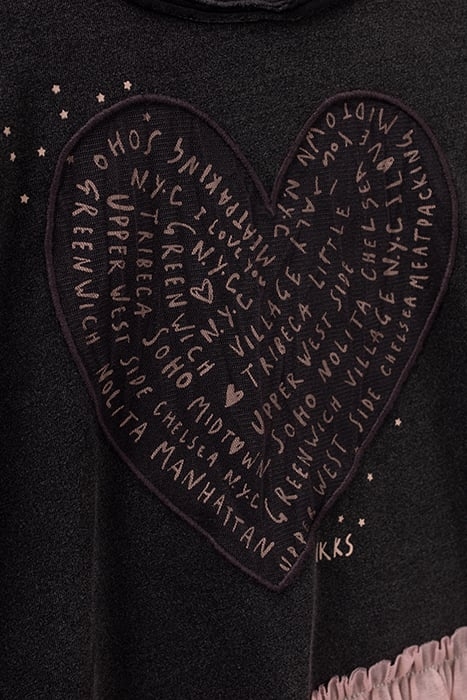 GIRLS’ GREY MIXED-FABRIC T-SHIRT WITH TULLE 5