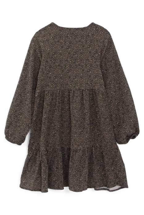 GIRLS’ KHAKI LEOPARD-HEART PRINT DRESS 2