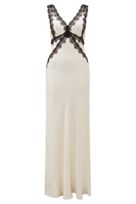 AMELIA LACE TRIM SATIN MIDI IVORY 3