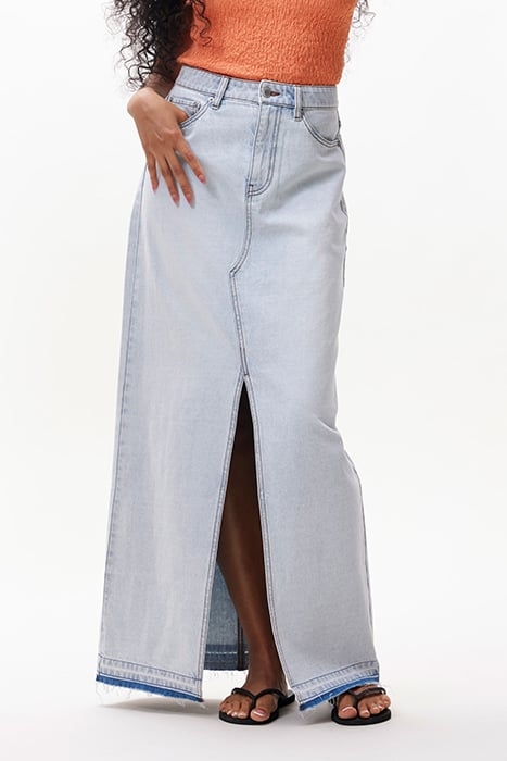 MAXI DENIM SKIRT WASHED BLUE 1