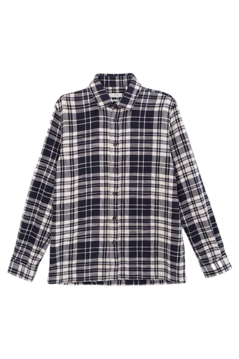 NAVY CHECK REGULAR OVERSHIRT 4