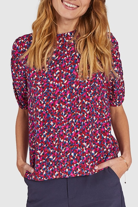DARK RED TACHIST PRINT TOP 1