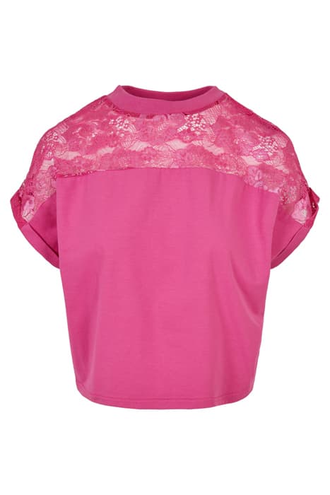 LADIES SHORT OVERSIZED LACE TEE BRIGHTVIOLET by Urban Classics