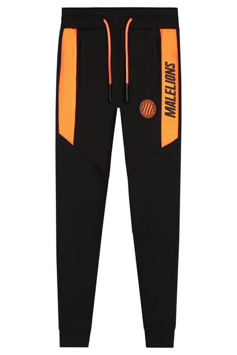 JUNIOR SPORT COACH TRACKPANTS BLACK/NEON ORANGE by Malelions