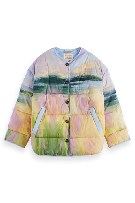 OVERSIZED PUFFER JACKET IN WATERCOLOUR PRINT WATERCOLOUR LAN by Scotch & Soda