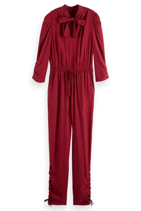 JUMPSUIT WITH GATHERED DETAILS DEEP RASPBERRY by Scotch & Soda