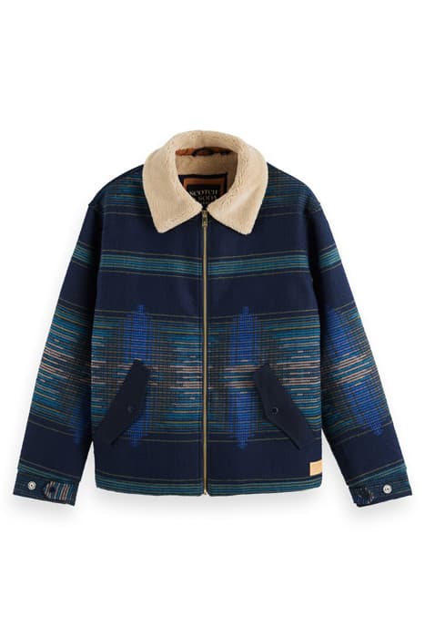 TEDDY-TRIMMED JACQUARD BOMBER JACKET COMBO A by Scotch & Soda