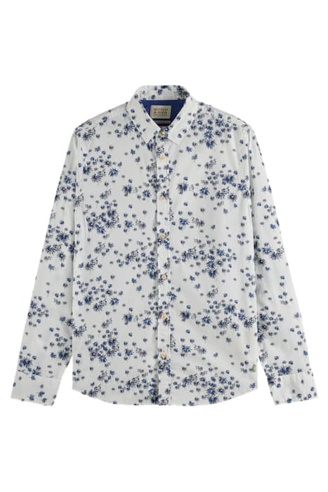 SLIM-FIT PRINTED POPLIN SHIRT WHITE FIREWORKS AOP by Scotch & Soda