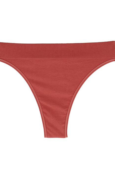 SEAMLESS RIBBED HIGH CUT STRING RUBY REBEL FADED RED by Understatement