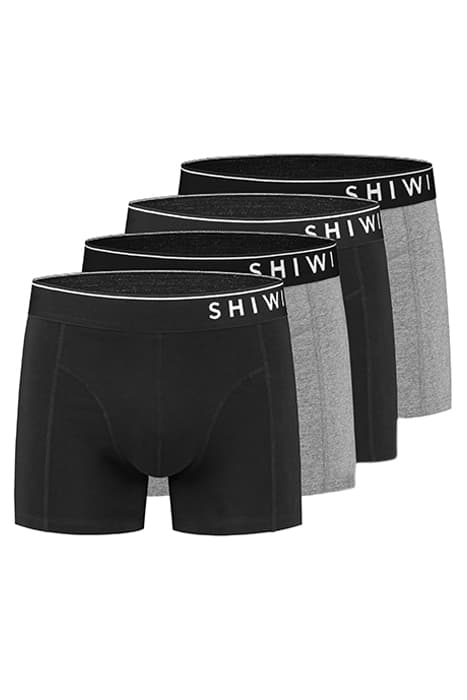 MEN BOXERSHORT SOLID 4-PACK BLACK by Shiwi