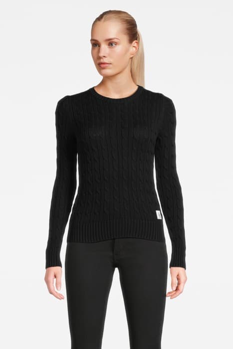 EO/ CN CABLE SWEATER CK BLACK by Calvin Klein