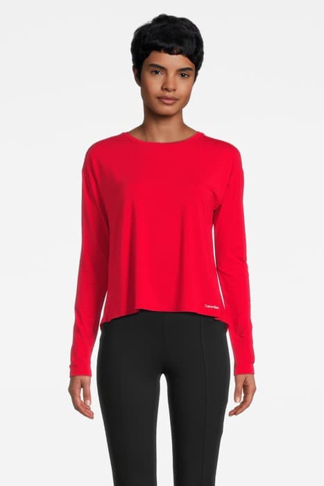 L/S CURVE NECK RUSTIC RED by Calvin Klein