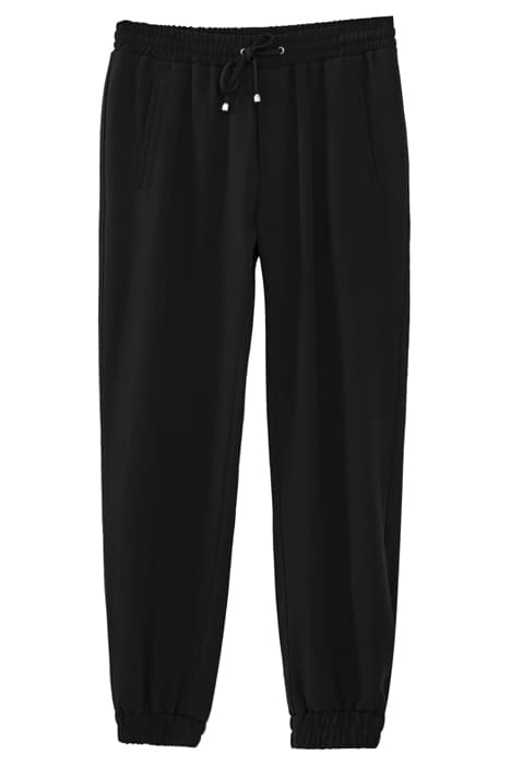 BLACK CREPE HIGH-WAIST SLIM JOGGERS by IKKS