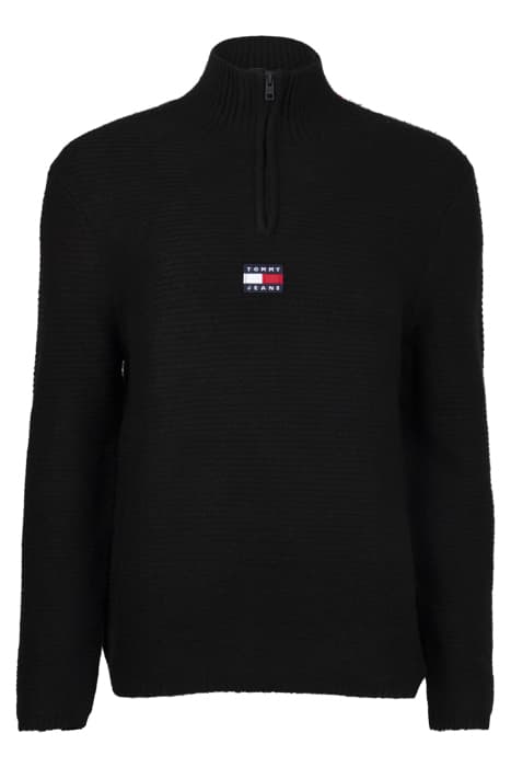 TJM BADGE MOCK NECK BLACK by Tommy Hilfiger