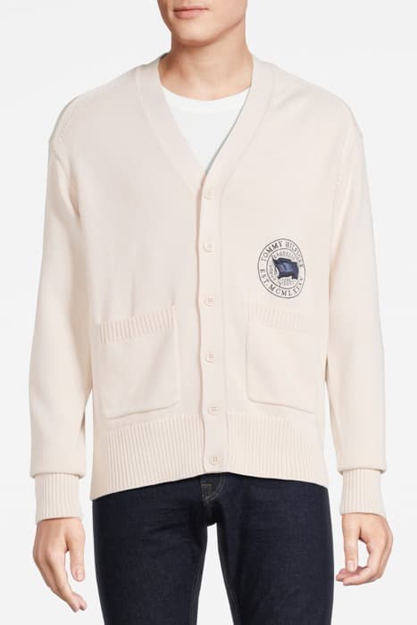 WAVY FLAG CARDIGAN FEATHER WHITE by Tommy Hilfiger