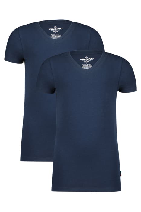 T-SHIRT V-NECK (2-PACK) MIDNIGHT BLUE by Vingino