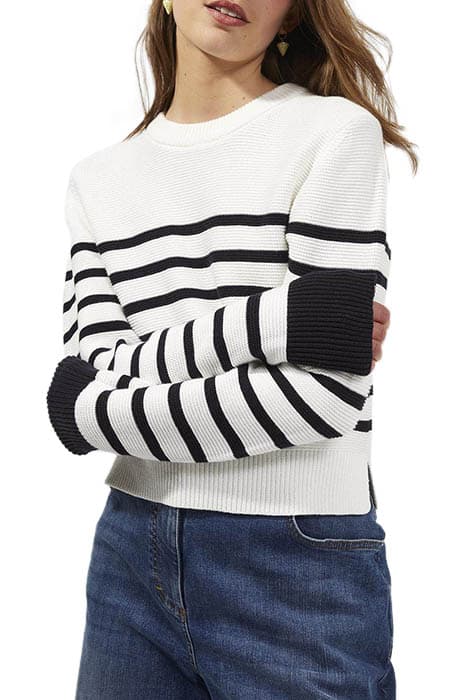 NELLE BRETON STRIPE JUMPER SUMMER WHITE-BLACK by French Connection