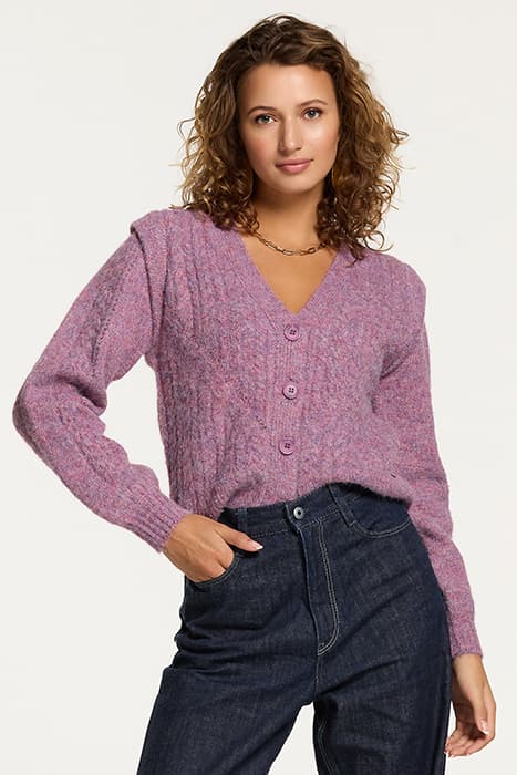 LADIES ASPEN CARDIGAN WINE PURPLE by Shiwi