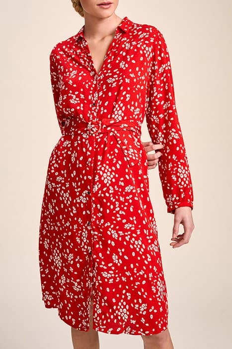 REGATE - CHERRY MIDI SHIRT DRESS WITH ABSTRACT FLORAL PRINT by ONE STEP