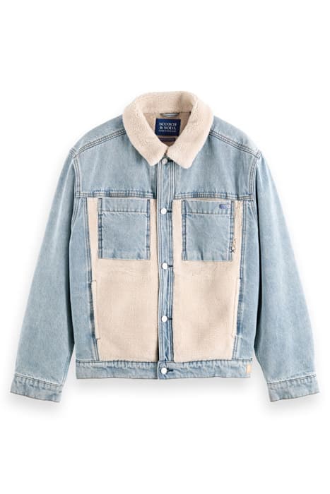 TEDDY LINED WASHED DENIM TRUCKER JACKET INDIGO by Scotch & Soda