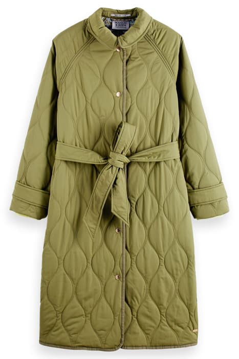 LONG QUILTED JACKET ARMY by Scotch & Soda