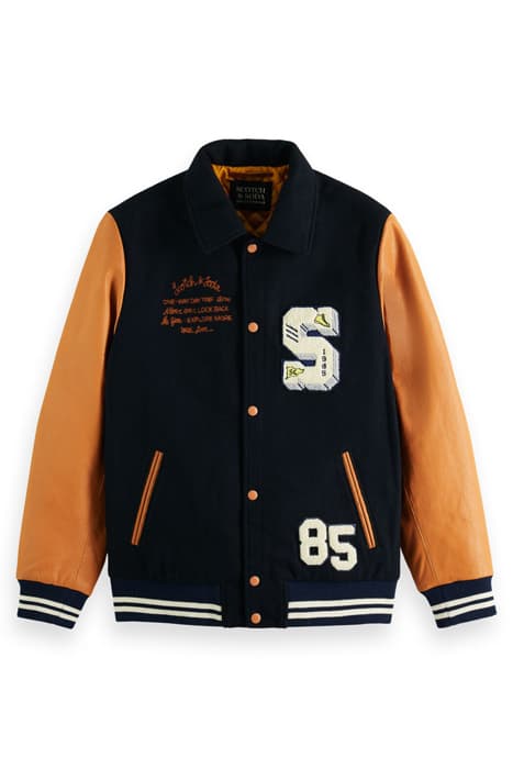 WOOL & LEATHER COLLEGE JACKET NIGHT by Scotch & Soda