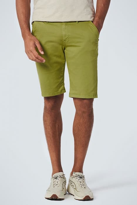 SHORT CHINO GARMENT DYED TWILL STRETCH LIGHT GREEN by No Excess