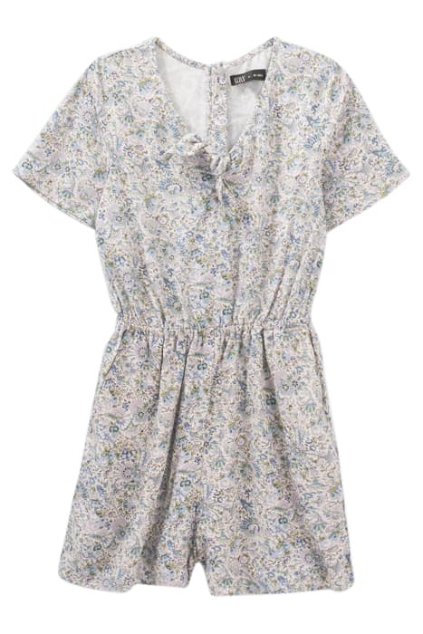 GIRLS' ECRU FLOWERY PRINT LENZING™ ECOVERO™ PLAYSUIT by IKKS