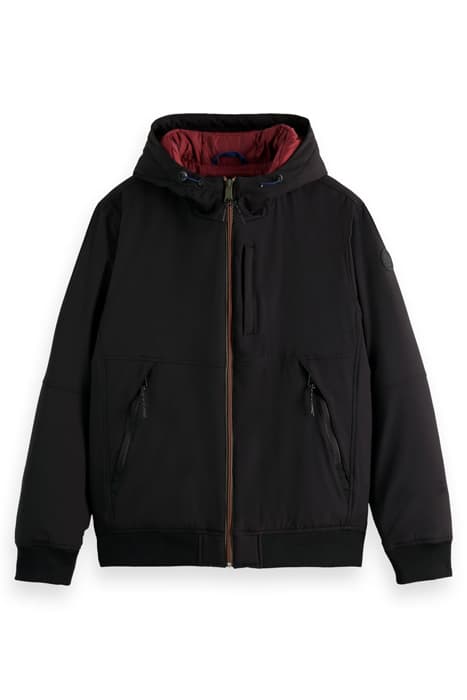 HOODED JACKET WITH STRETCH BLACK by Scotch & Soda