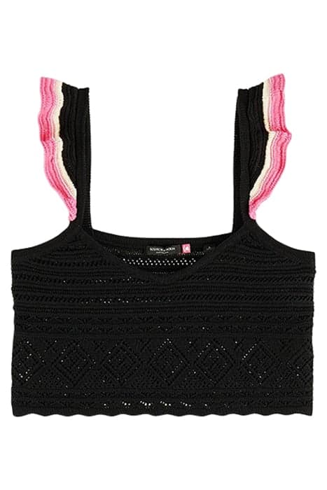 POINTELLE CROP KNITTED VEST BLACK by Scotch & Soda