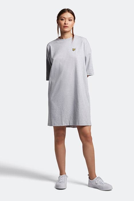 OVERSIZED T-SHIRT DRESS LIGHT GREY MARL by Lyle & Scott