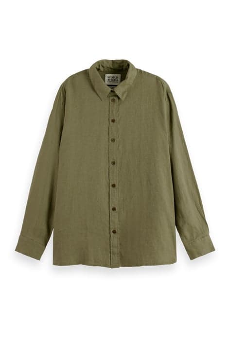 OVERSIZED LINEN SHIRT OLIVE GREEN by Scotch & Soda