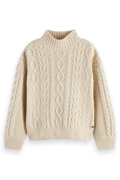 KNITTED LUREX WOOL BLEND PULLOVER AGED WHITE MELANGE by Scotch & Soda