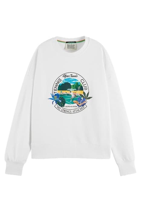 LOOSE FIT CREWNECK SWEATER WHITE by Scotch & Soda