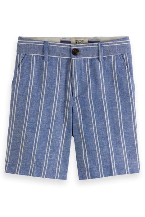 STRIPED LINEN DRESSED SHORTS BLUE STRIPE by Scotch & Soda