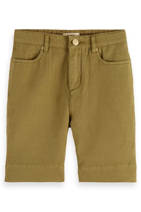 GARMENT-DYED COTTON LINEN SHORTS KHAKI by Scotch & Soda