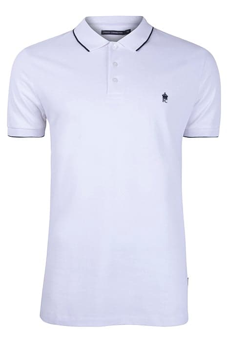 TIPPED PIQUE POLO WHITE / MARINE by French Connection