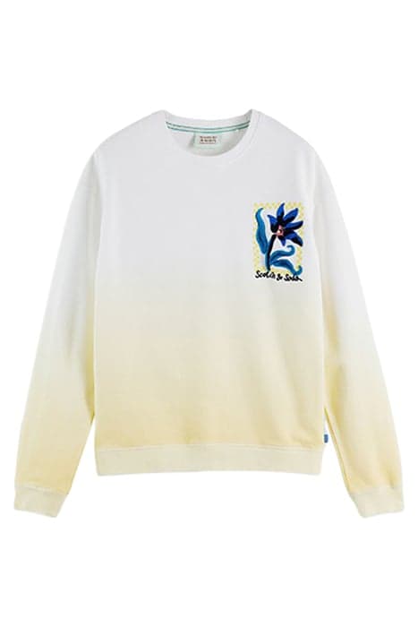 FLOWER ARTWORK LOOSE-FIT FELPA SWEATSHIRT WHITE by Scotch & Soda