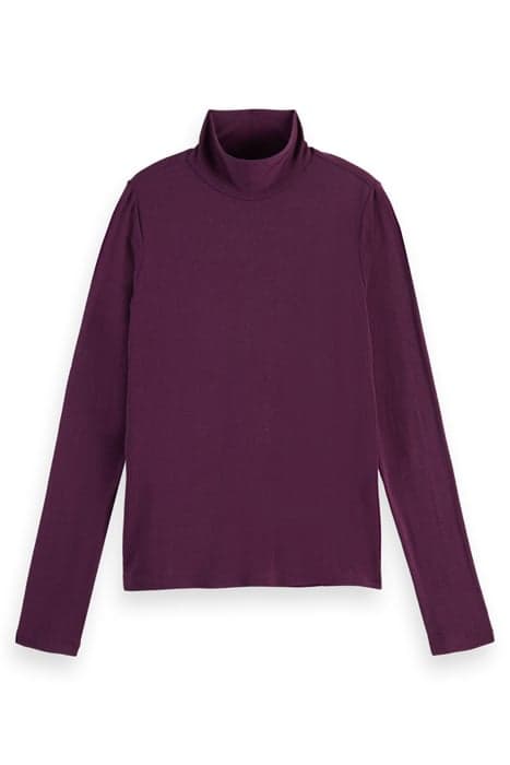 TURTLE-NECK LONG SLEEVED TOP AUBERGINE SUNSET by Scotch & Soda