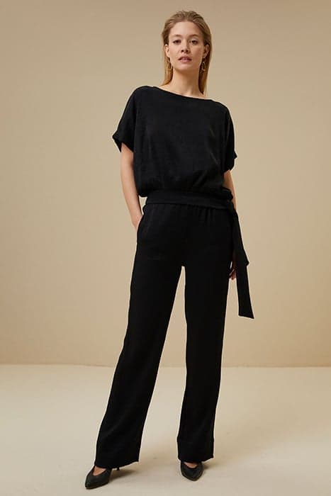 ADIL GLOSS CRINKLE PANT BLACK by BY-BAR