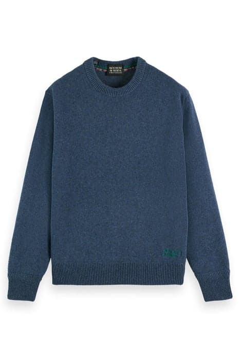 RELAXED RECYCLED WOOL CREWNECK PULLOVER STEEL MELANGE by Scotch & Soda