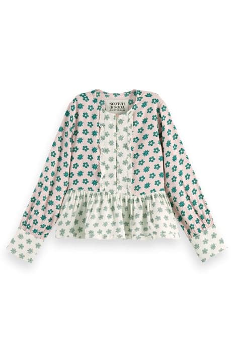 LONG-SLEEVED MIXED PRINT TOP PATCHWORK FLOWER by Scotch & Soda