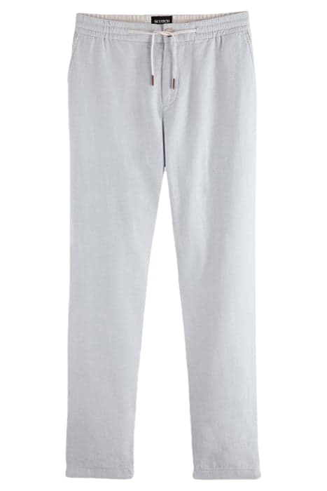 WARREN COTTON/LINEN TWILL JOGGER LIGHT GREY by Scotch & Soda