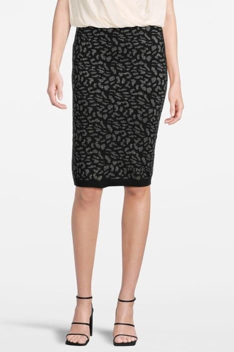 GIORNALAIO GONNA JACQUARD LURE BLACK/SILVER by PINKO