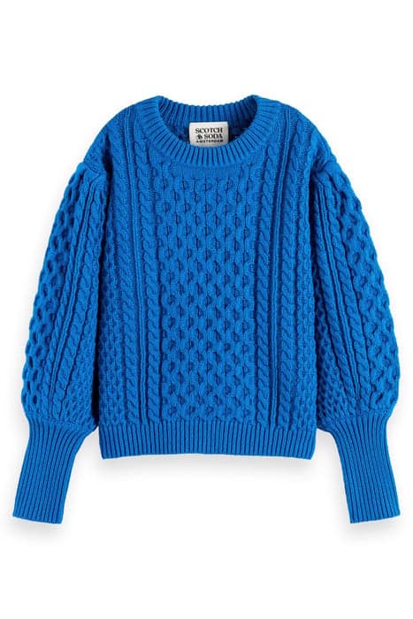 CHUNKY CABLE KNIT PULLOVER ELECTRIC BLUE by Scotch & Soda