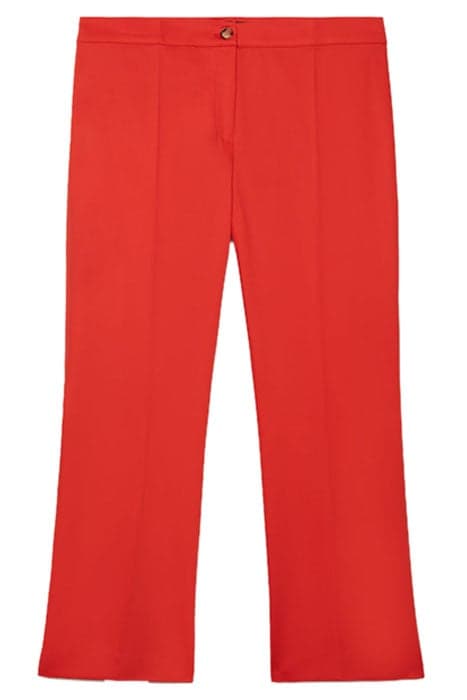 CROPPED KICK FLARE TROUSERS RED by Elena Mirò